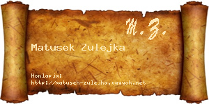 Matusek Zulejka névjegykártya
